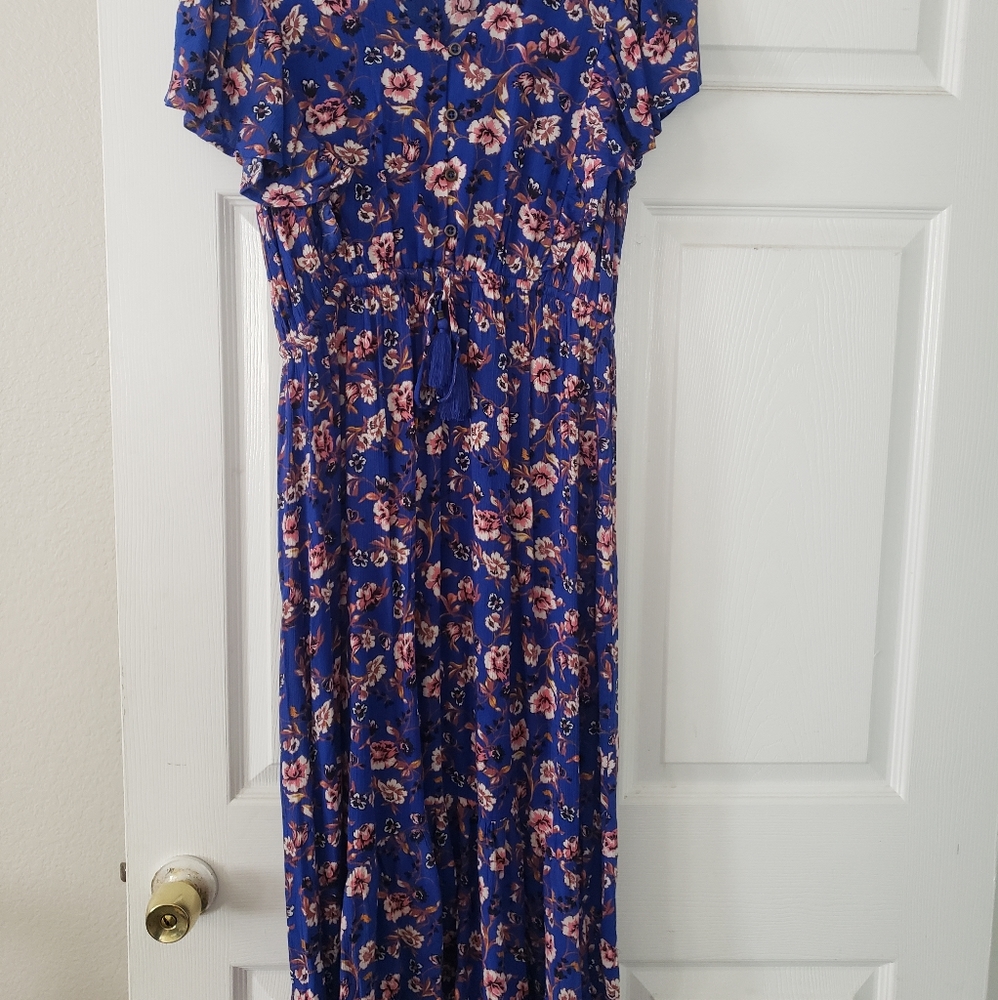Knox floral dress size large  blue